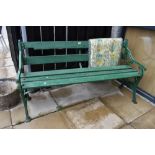 A 1920's cast iron garden bench three seater size