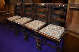 A set of mid 20th Century ladder back dining chairs