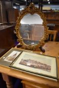 A vintage gilt framed wall mirror