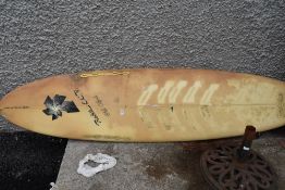 A vintage Rockit surf board by Phil Clifford ideal for display or light use