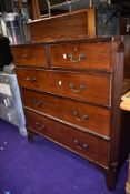 A 19th Century mahogany chest of two over three drawers