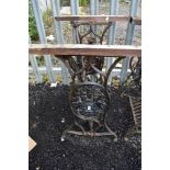 A Victorian cast iron sewing table base