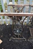 A Victorian cast iron sewing table base