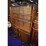 An early to mid 20th Century oak and ply bookcase, width approx. 91cm