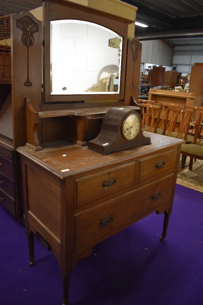 A late Victorian oak dressing table