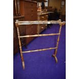 A Victorian stained frame towel rail