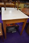 A vintage formica topped kitchen side table, possibly Remploy
