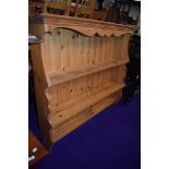 A natural pine plate rack, width approx. 113cm