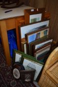 A selection of picture prints and picture frames including signed prints and original art works