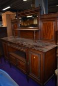 A late Victorian mahogany mirror back sideboard circa 1880, stamped Gillows, max dimensions