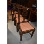 A set of four nice quality oak early 20th Century period style dining chairs