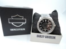 A gent's Limited edition Bulova Harley Davidson wrist watch, model: 76B169 having baton numeral dial
