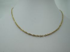 A 9ct gold fine rope chain, approx 15' & 1.8g