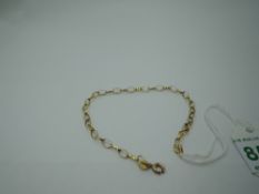 A 9ct gold belcher chain bracelet, clasp broken, approx 2g