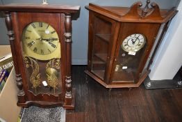 Two mahogany cased wall mounted Vienna style wall clocks one by Maxim and other by Reflex