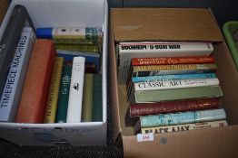 A box of hard back text and reference books including art interest