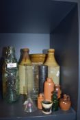 A selection of medical apothecary and similar bottles and containers