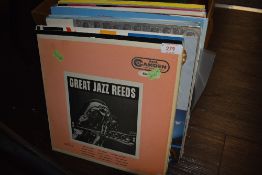 A selection of vinyl records including Jazz interest 10inch lp's