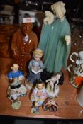 A selection of figures and figurines including Meissen style and Chinese nodding head figure