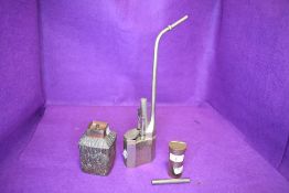 A late Victorian era opium smoker pipe from China and similar accessories pipe being metal cast with