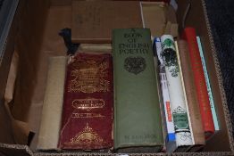 A selection of vintage text and reference books including English Poetry