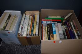 Three boxes of hard back text and reference books of botanical and flower interest