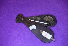 An opium smokers or chemist apothecary wooden fold out balance scales