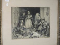 A print, after Arthur J Elsley, Mothers Treasures, dated 1902, 62 x 45cm, plus frame and glazed, and