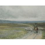 A print, after, Miles Birkett Foster, field gate, 17 x 12cm, a pair of prints, Across the