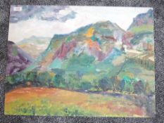 An oil painting, Constance Freedman, Dungeon Ghyll, attributed verso, 45 x 60cm