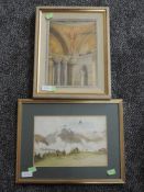 Two watercolours, Thomas Worthington, The Vestibule of St Marks, Venice, monogrammed, and dated