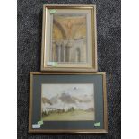 Two watercolours, Thomas Worthington, The Vestibule of St Marks, Venice, monogrammed, and dated