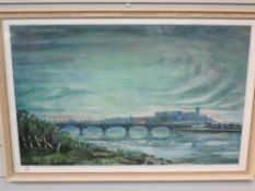 A watercolour, C R Eccles, Skerton Bridge Lancaster, signed and dated 1948 and attributed verso,