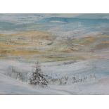 A watercolour, Tiana Marie, snow covered landscape, signed and dated (19)84, 22 x 34cm, plus frame