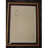 A Ltd Ed print, nude study, indistinctly signed and num 16/99, 54 x 40cm, plus frame and glazed