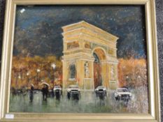 An oil painting, Alf Bird, Arc de Triomphe Paris, signed, 49 x 59cm, plus frame and glazed