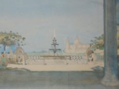 A watercolour, J Hubert Worthington, Vitterbo terrace, initialled, and dated (19)22, 23 x 35cm, plus