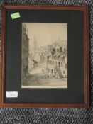 An etching, after James MacIntyre, Glasgow, signed 20 x 15cm, plus frame and glazed