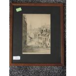 An etching, after James MacIntyre, Glasgow, signed 20 x 15cm, plus frame and glazed