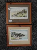 A pair of Ltd Ed prints, after L H Pyatt, St Patricks Chapel Heysham, signed and num 16/100, and Old