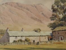 A watercolour, Sydney Buckley, Buckbarrow Farm Nether Wasdale, signed, 33 x 50cm, plus frame and