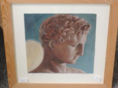 A pastel sketch, Sarah Janson, Hermes Merairius, signed and dated 2007, 27 x 26cm, plus frame and