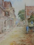 A watercolour, I Hurd, Cobham, Where Dickens Lived, signed, 44 x 29cm, plus frame and glazed