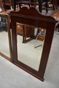 A Victorian mahogany wall mirror, possibly converted from dressing table mirror, width approx. 60cm