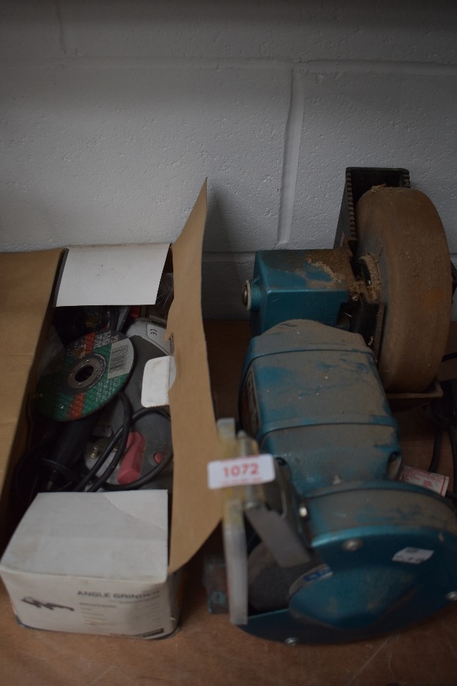 A Performance angle grinder and a Clarke disk grinder