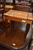 An Italian style sewing table, width approx. 37cm