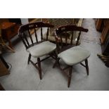 Two pub tavern styled dining chairs