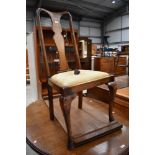 A 1920's stained frame Q Anne style dining chair