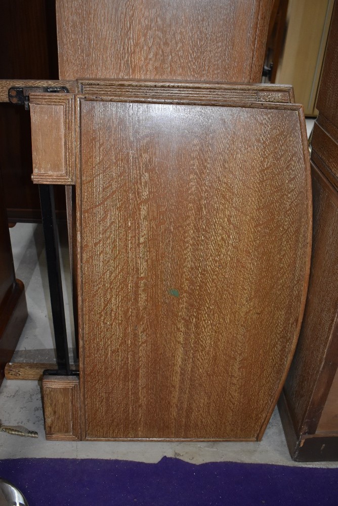 A 1930s limed oak compact bedroom suite comprising , single wardrobe, bed frame, chest of drawers - Image 3 of 3