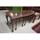 A late C20th period style coffee/nest tables, approx w 97cm